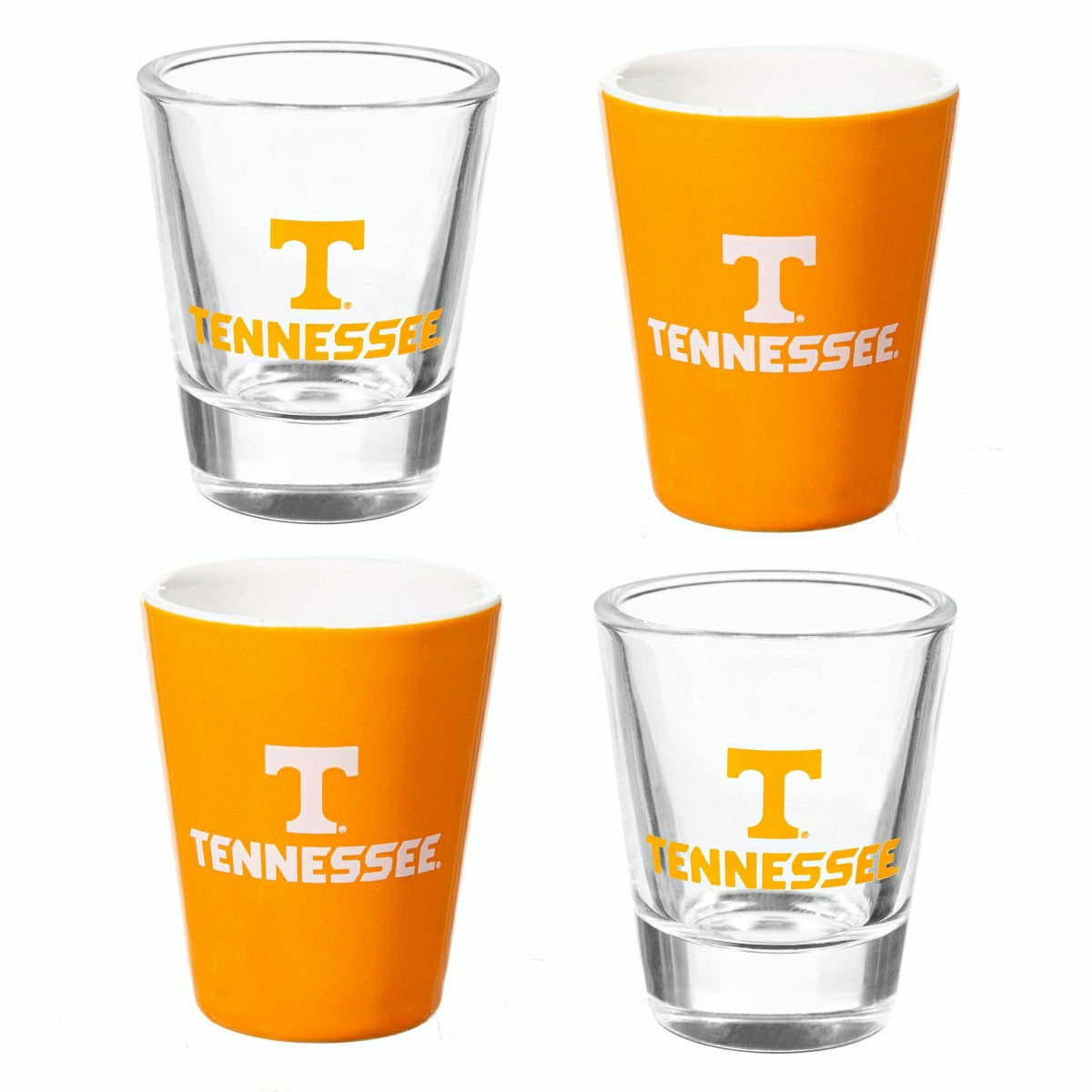 University of Tennessee 4-Piece Ceramic and Glass 2oz. Shot Glass Set - Collegiate Home