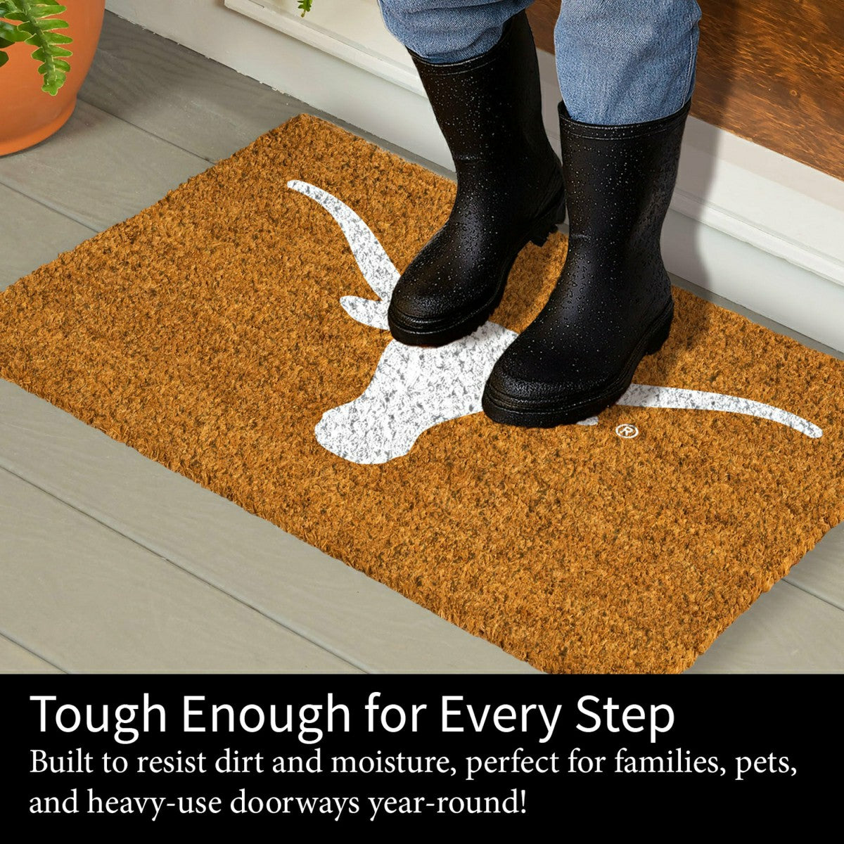Coir Mat, 16"x28", University of Texas - Collegiate