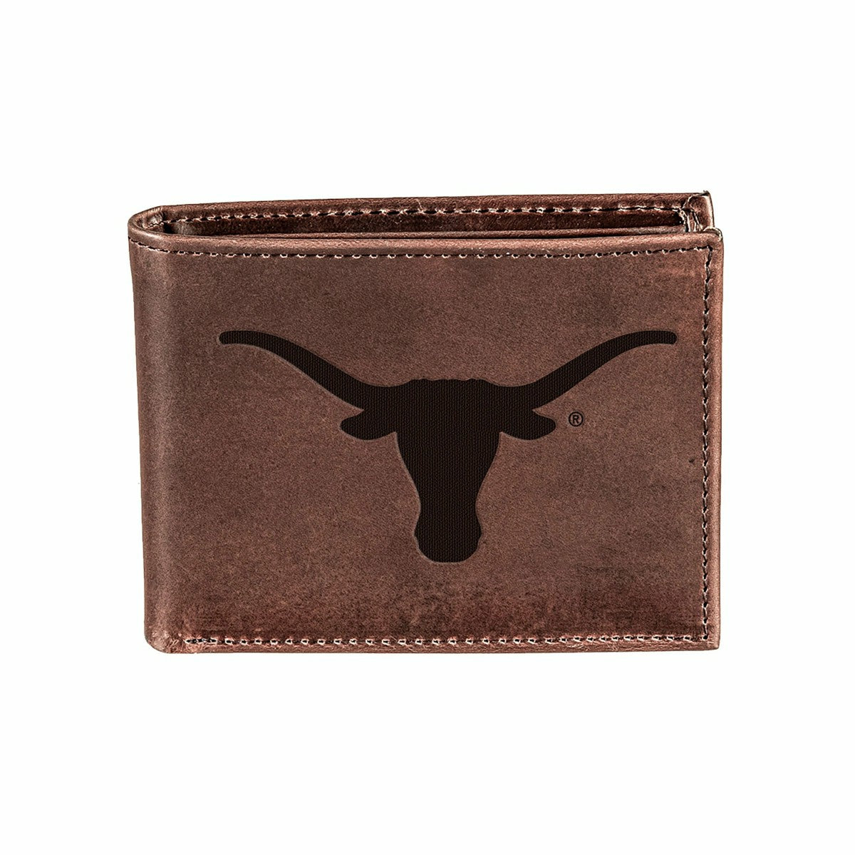 University of Texas, Bi-Fold Wallet, Brown, CH, 100% Genuine Leather - Collegiate Home