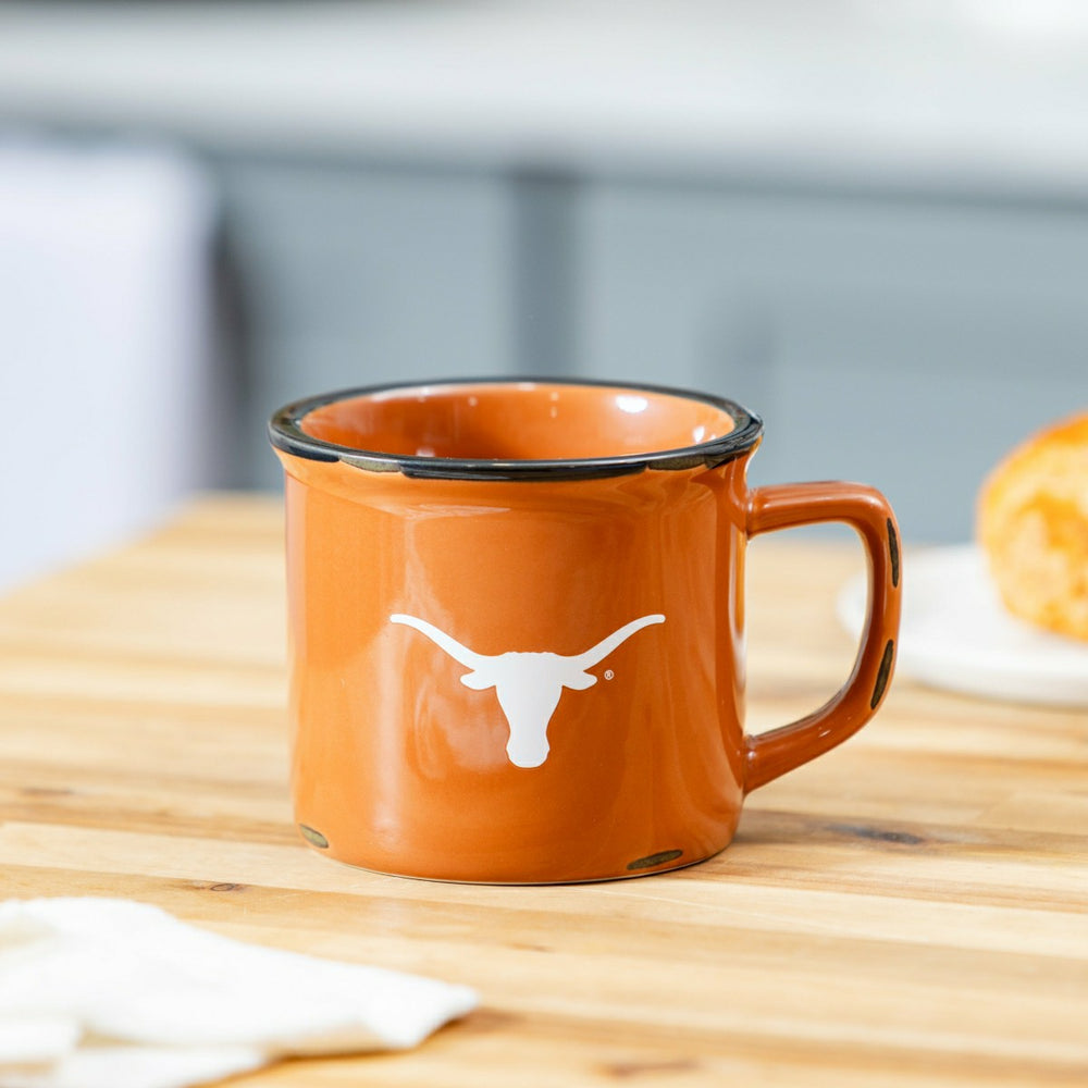 University of Texas Ceramic Camp Cup with Enamel Finish, 14oz - Collegiate Home
