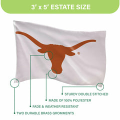 University of Texas Single Sided Flag w/ 2 Grommets, 3'x5' - Collegiate Home