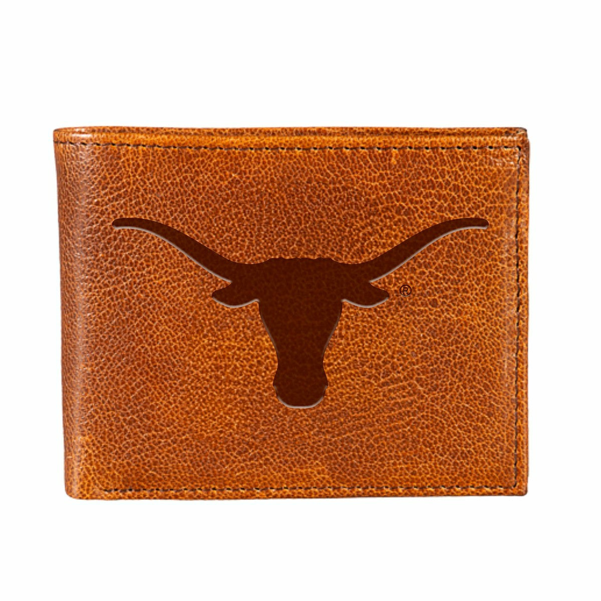 University of Texas, Embossed 100% Genuine Tumbled Leather Passcase Bi - Collegiate Home
