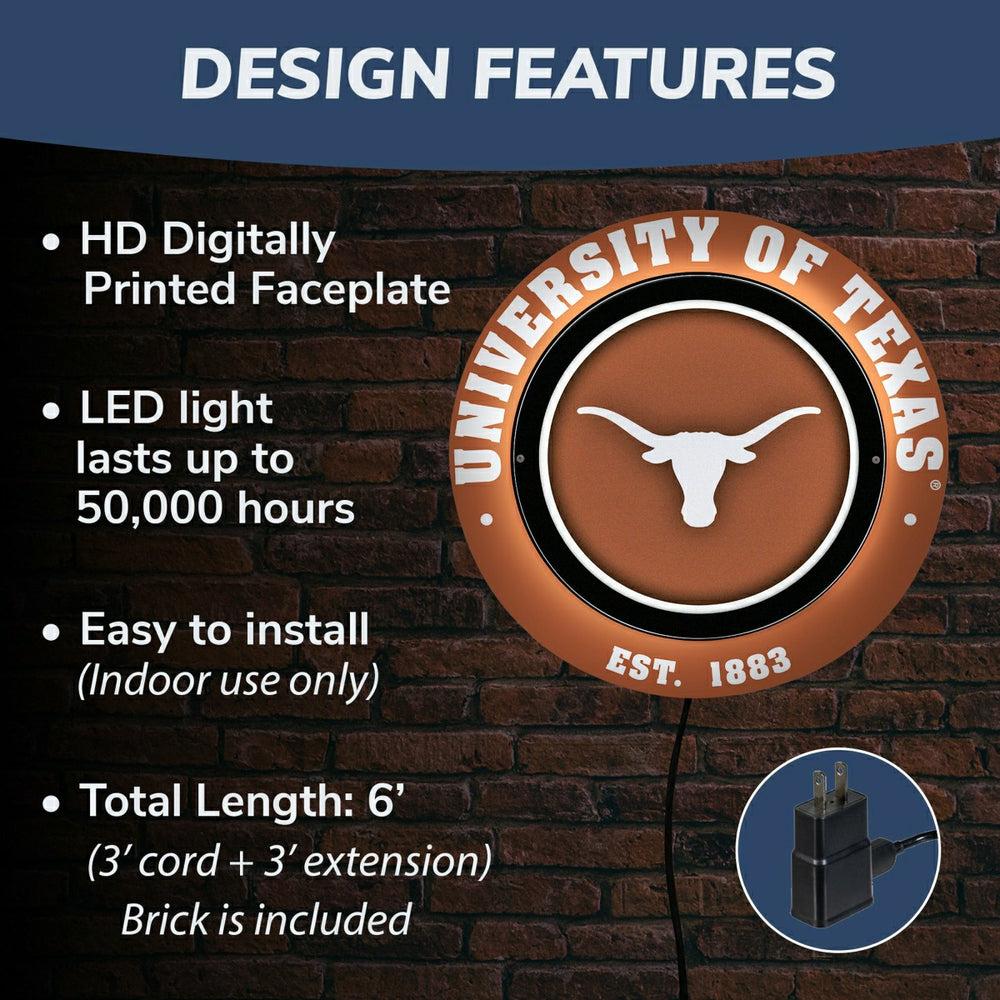 University of Texas, Metal Lite, Round - Collegiate