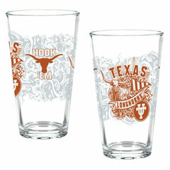 University of Texas 16oz Glass pint, Set of 2 - Collegiate Home