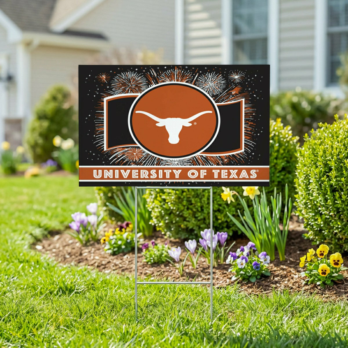 University of Texas Yard Sign, Patriotic - Collegiate Home