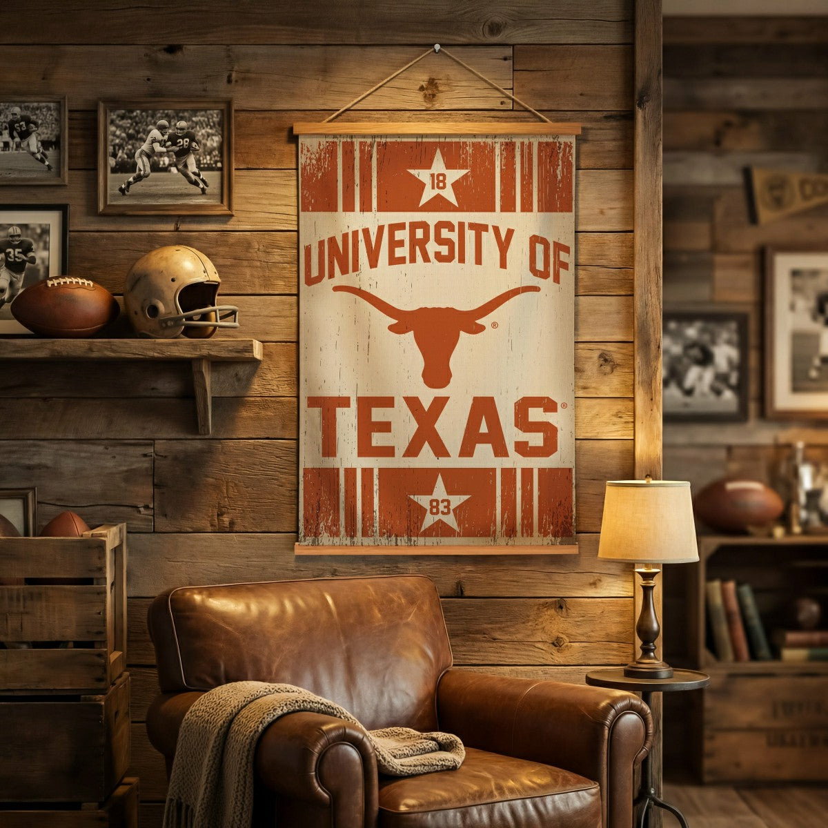 University of Texas, Canvas Wall Tapestry, Medium, 36x24 - Collegiate Home