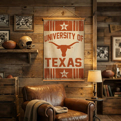University of Texas, Canvas Wall Tapestry, Medium, 36x24 - Collegiate Home