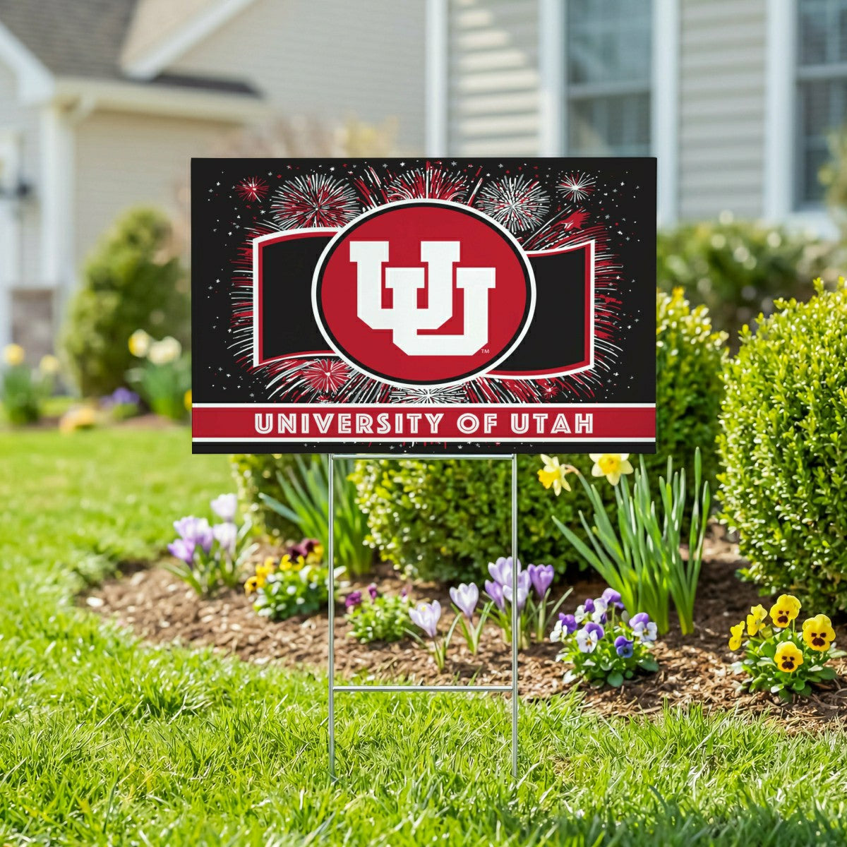 University of Utah Yard Sign, Patriotic - Collegiate Home