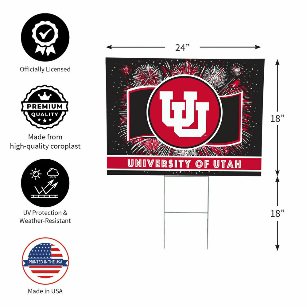 University of Utah Yard Sign, Patriotic - Collegiate Home
