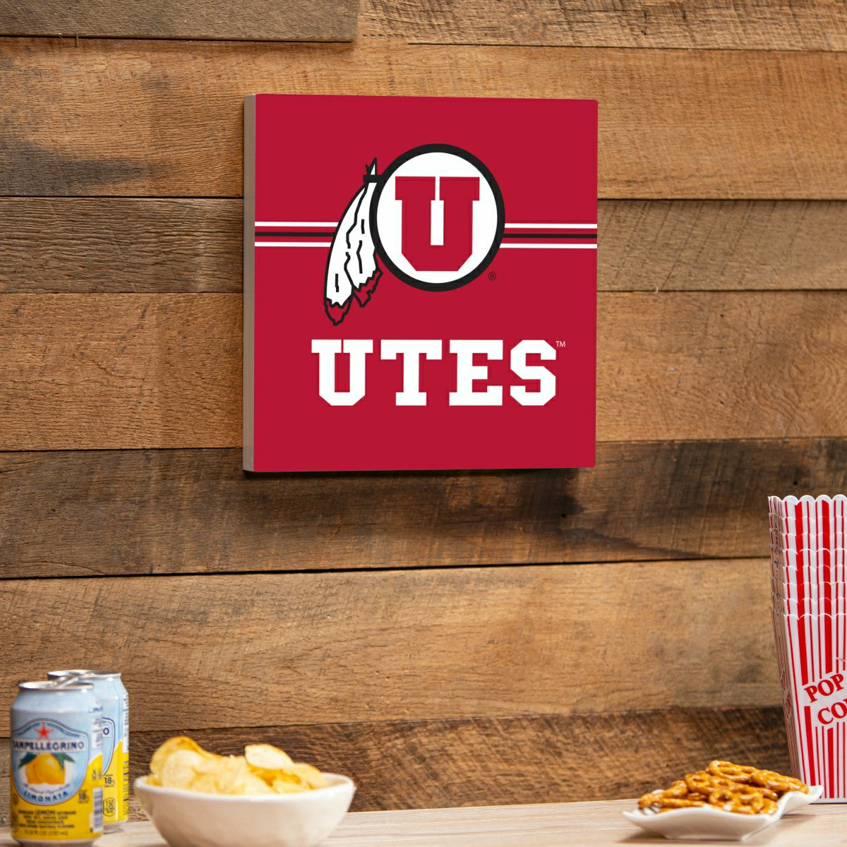 University of Utah Wood Wall Sign, 12x12 - Collegiate Home