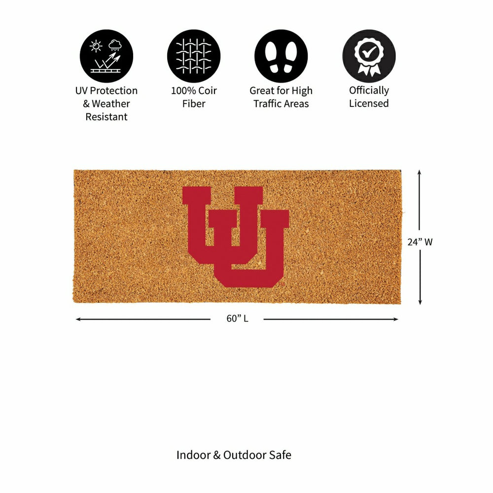 University of Utah Extra Large Full Color Coir Mat, 60"x24" - Collegiate