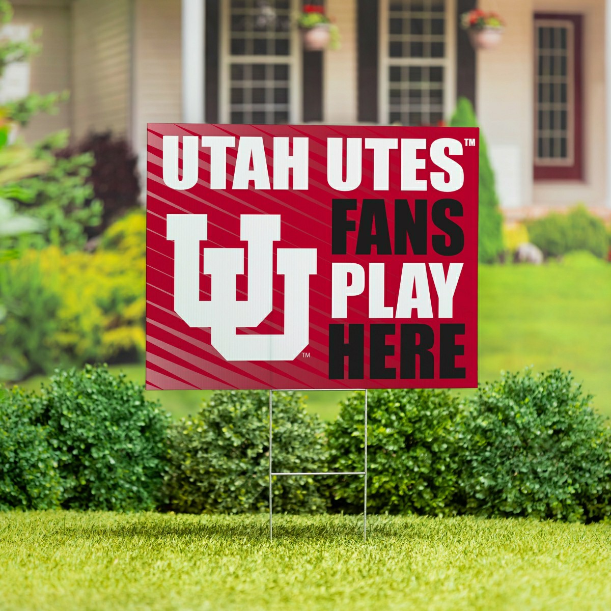 University of Utah Coroplast Yard Sign "Fans Play Here" - Collegiate Home