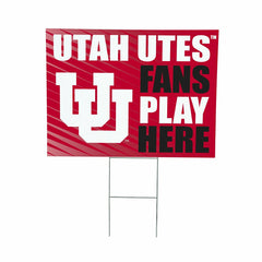University of Utah Coroplast Yard Sign "Fans Play Here" - Collegiate Home