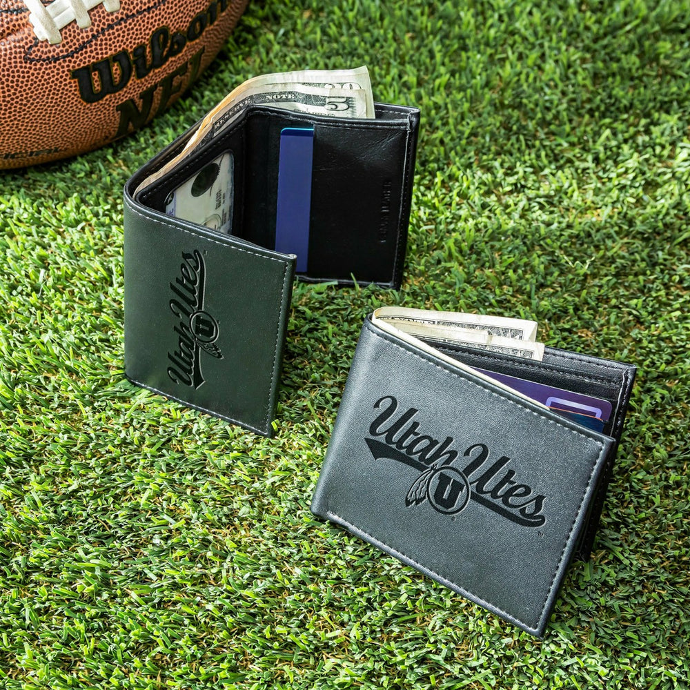 University of Utah, Bi-Fold and Tri-Fold Wallet Gift Set, Black - Collegiate Home