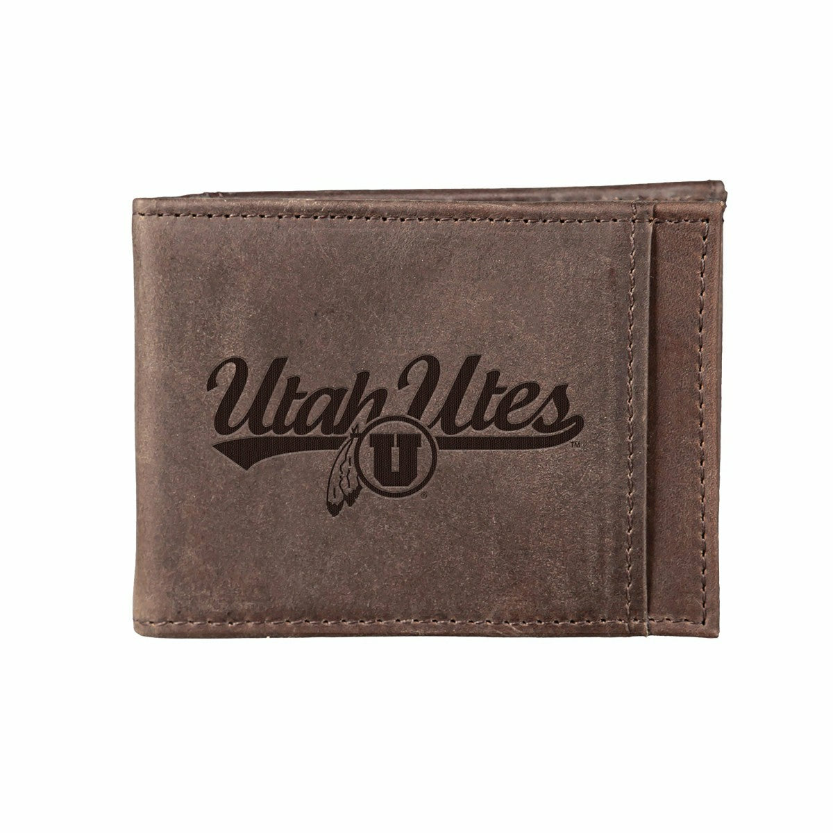 Front Pocket Wallet w/ RFID Blocking, University of Utah, Brown - Collegiate Home