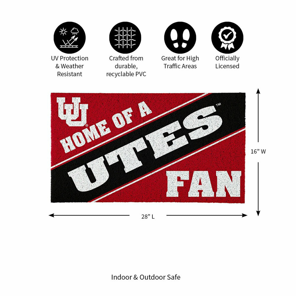 University of Utah, PVC Mat COLOR, Home of a Fan - Collegiate