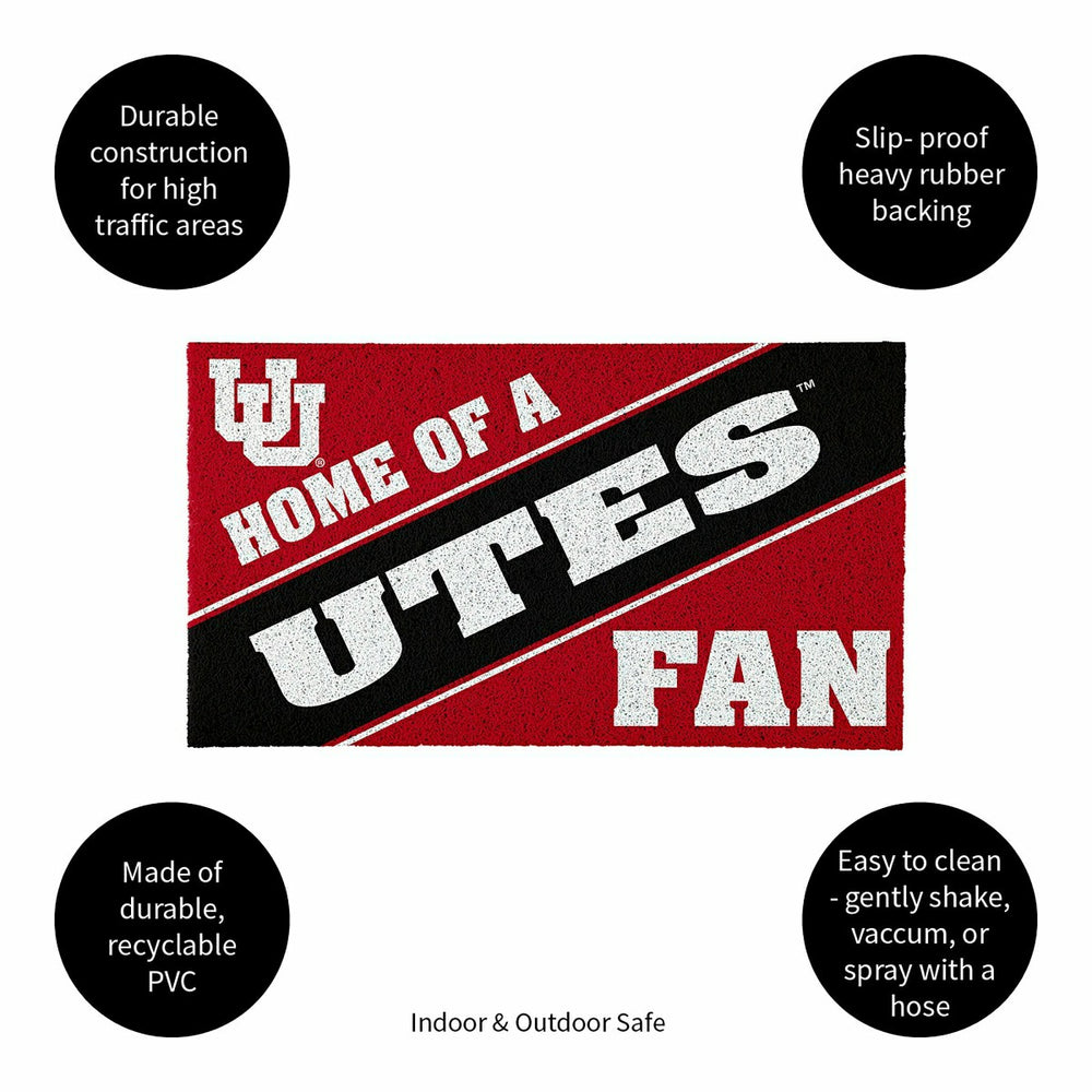 University of Utah, PVC Mat COLOR, Home of a Fan - Collegiate