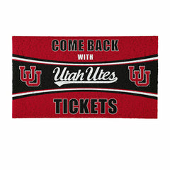28" x 16" PVC Trapper Mat, Come Back with Tickets, University of Utah - Collegiate