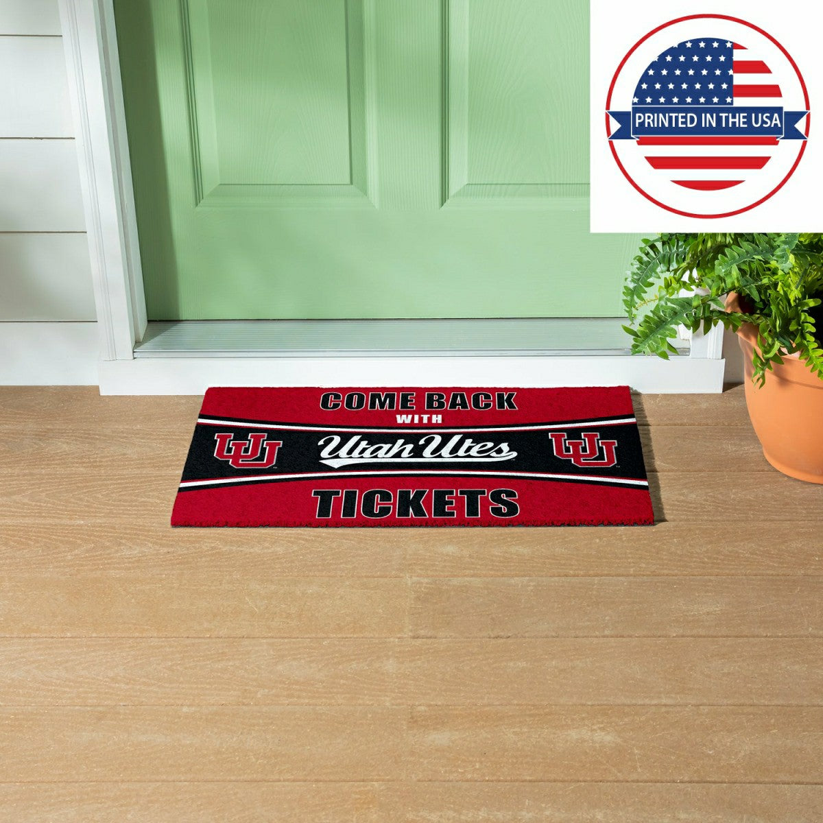 28" x 16" PVC Trapper Mat, Come Back with Tickets, University of Utah - Collegiate