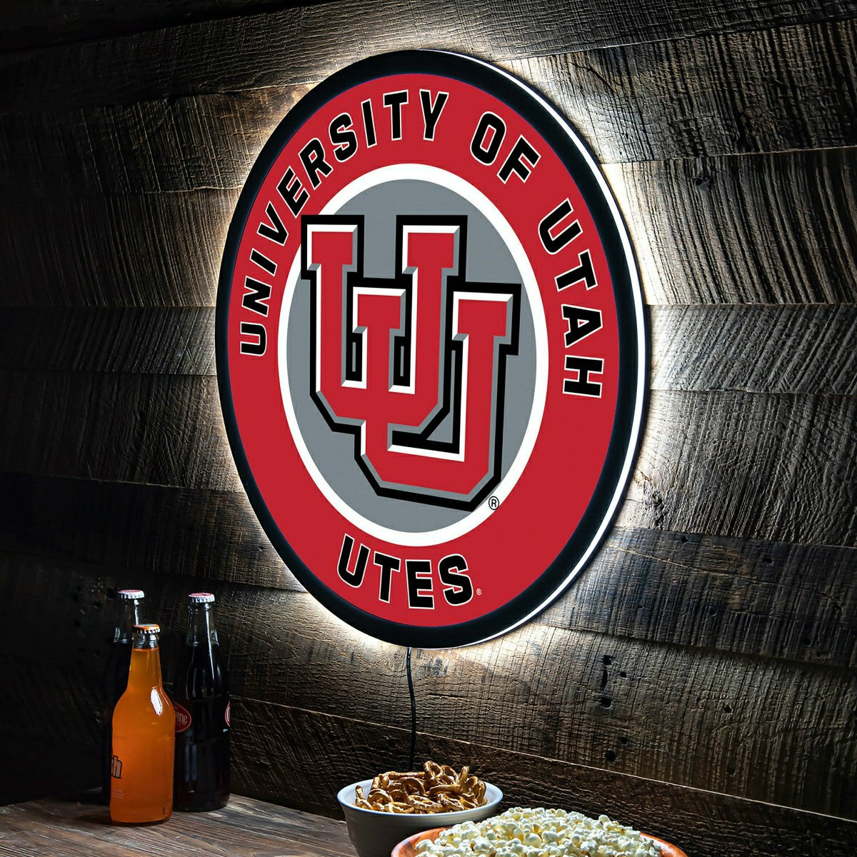LED Wall Decor, Round, University of Utah - Collegiate Home