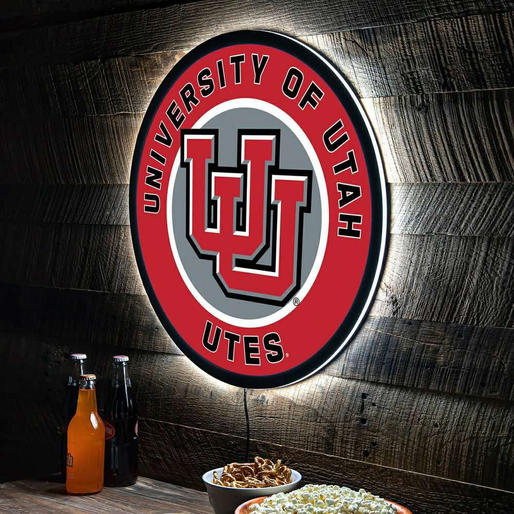 LED Wall Decor, Round, University of Utah - Collegiate Home