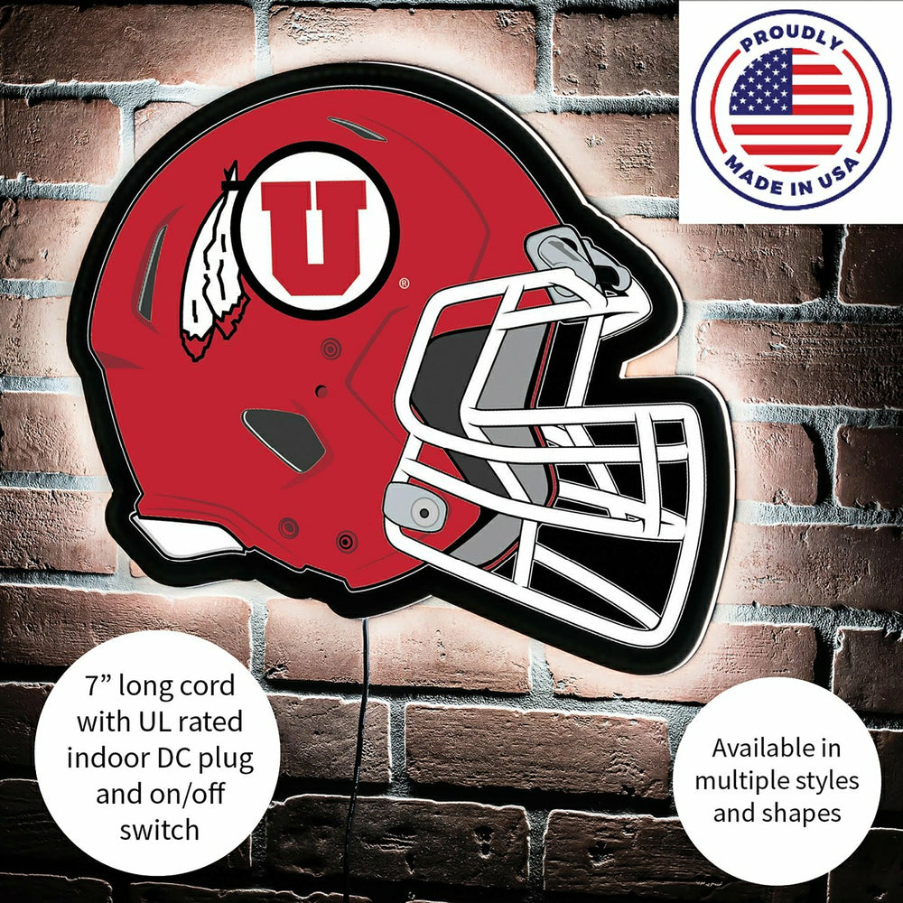 LED Wall Decor, Helmet, University of Utah - Collegiate Home