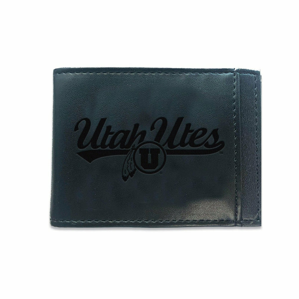 Front Pocket Wallet w/ RFID Blocking, University of Utah, Black - Collegiate Home