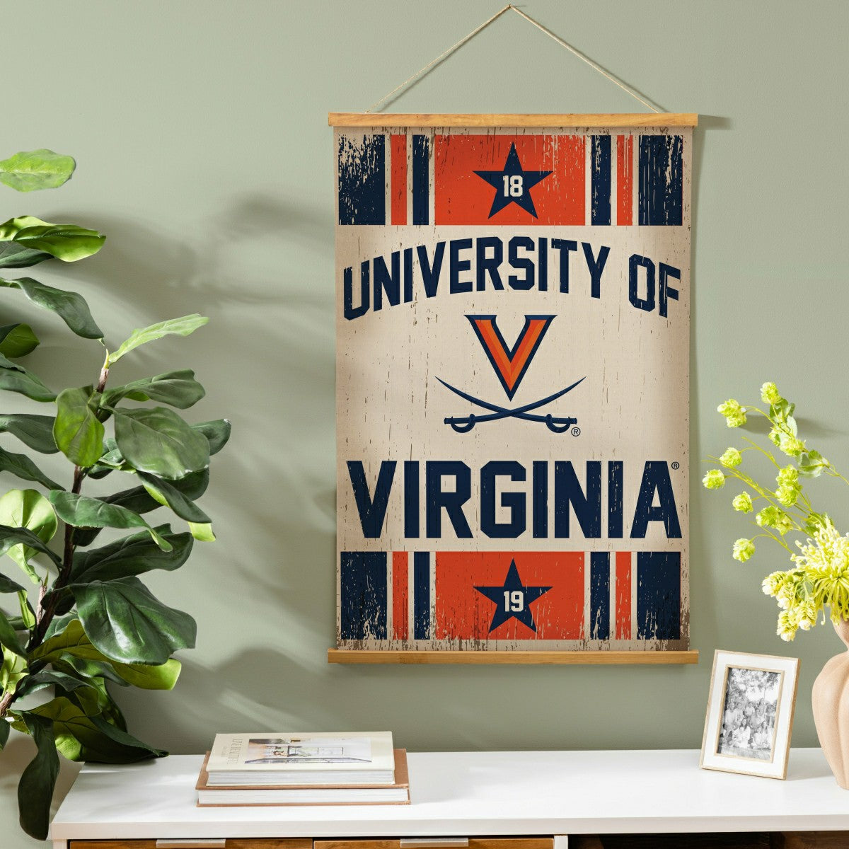 University of Virginia, Canvas Wall Tapestry, Medium, 36x24 - Collegiate Home
