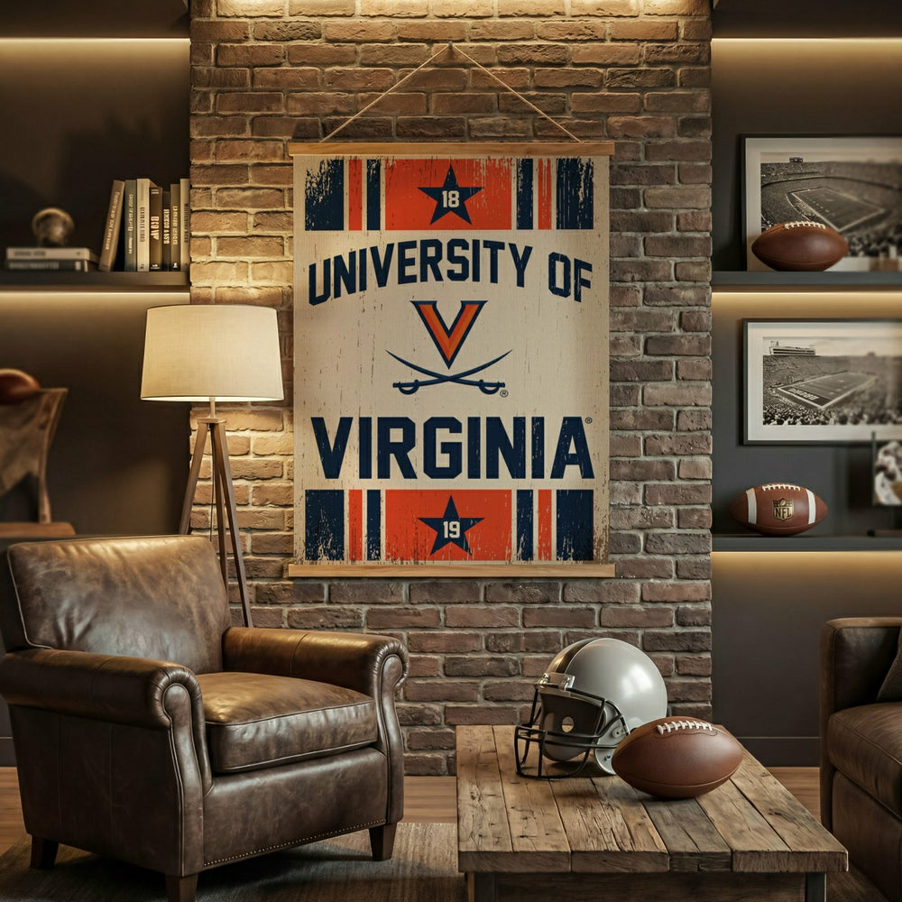 University of Virginia, Canvas Wall Tapestry, Large, 54x36 - Collegiate Home