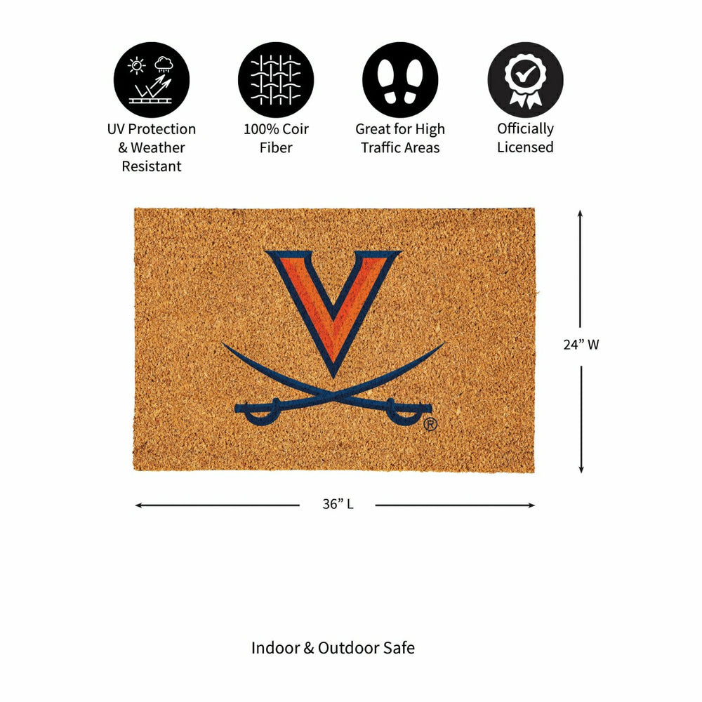 University of Virginia Large Full Color Coir Mat, 36"x24" - Collegiate