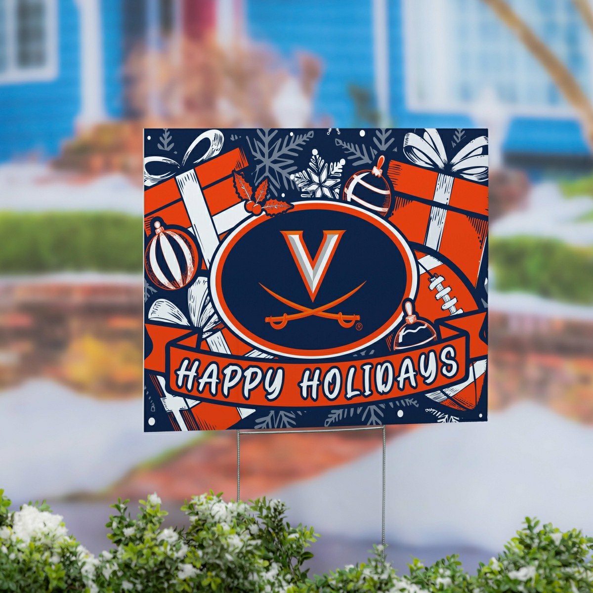 University of Virginia Yard Sign, Holiday - Collegiate Home