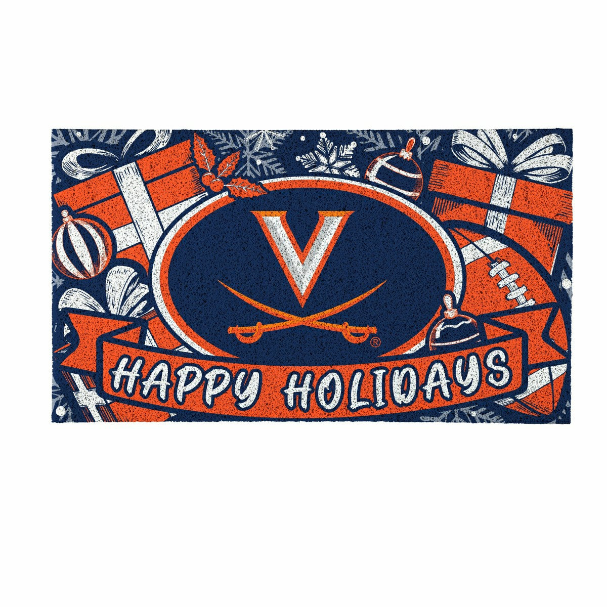 University of Virginia Holiday PVC Mat, 28"x16" - Collegiate