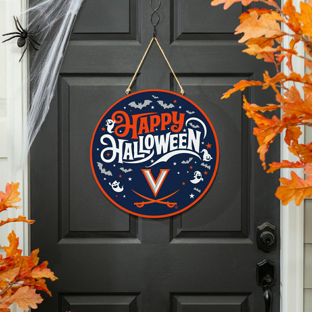 University of Virginia Halloween Round Door Décor with Hanging Rope, 1 - Collegiate Home