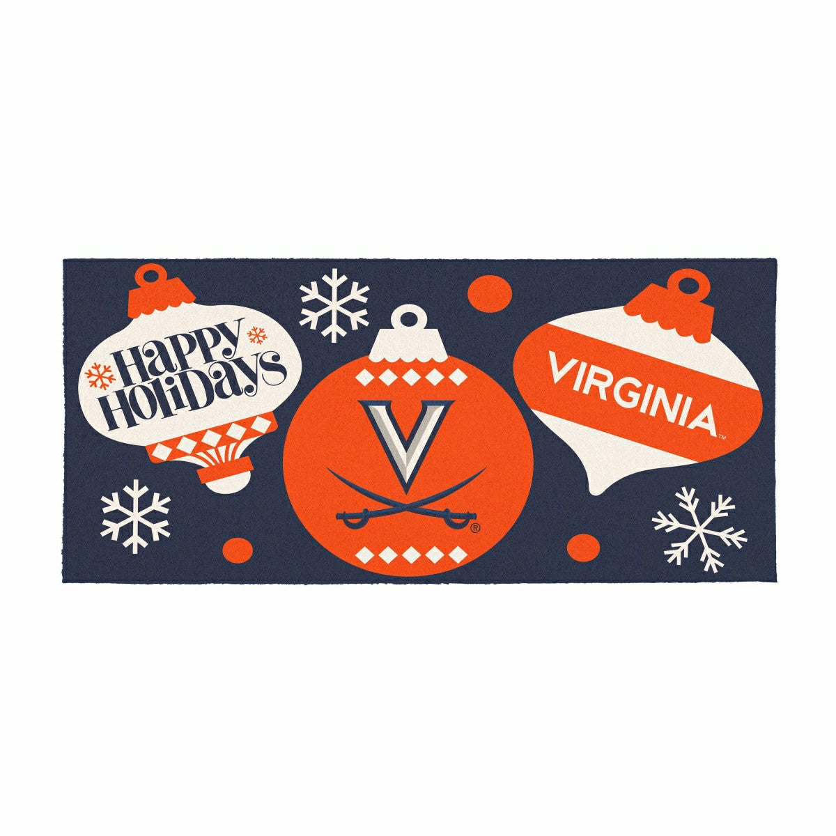 University of Virginia Holiday Flocked Coir Sassafras Switch Mat, 22"x - Collegiate