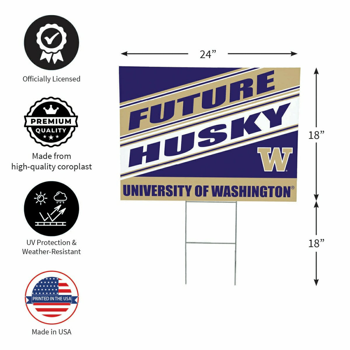 University of Washington Coroplast Yard Sign, Future Student - Collegiate Home