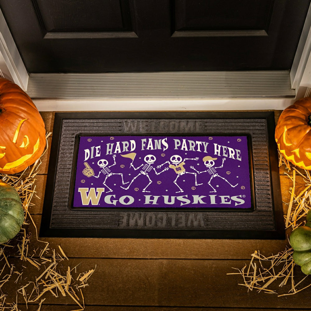 University of Washington Flocked Coir Halloween Sassafras Switch Mat,  - Collegiate