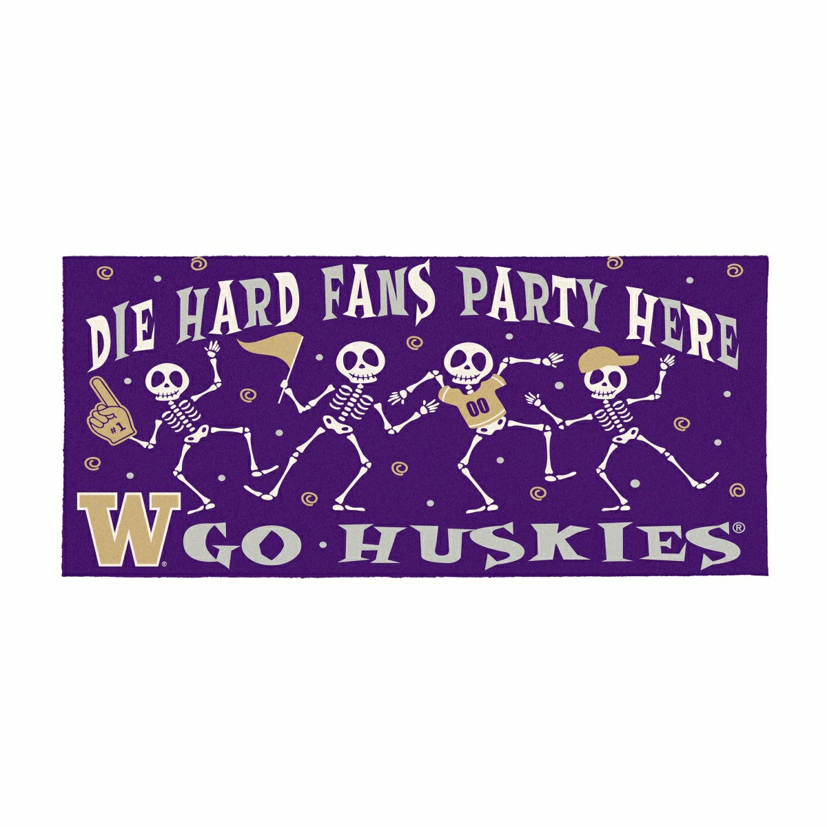 University of Washington Flocked Coir Halloween Sassafras Switch Mat,  - Collegiate
