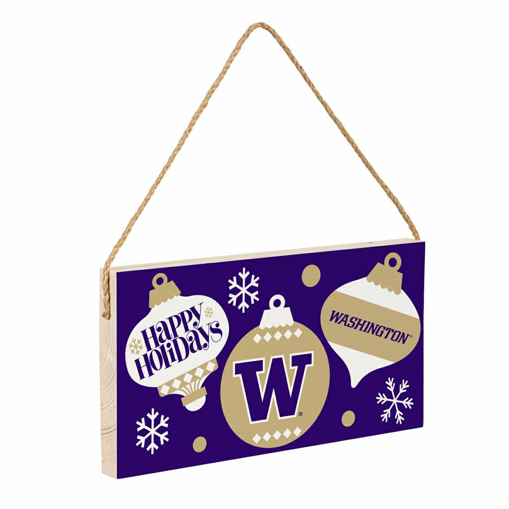 University of Washington Holiday Wood Wall Sign, 6x11 - Collegiate Home