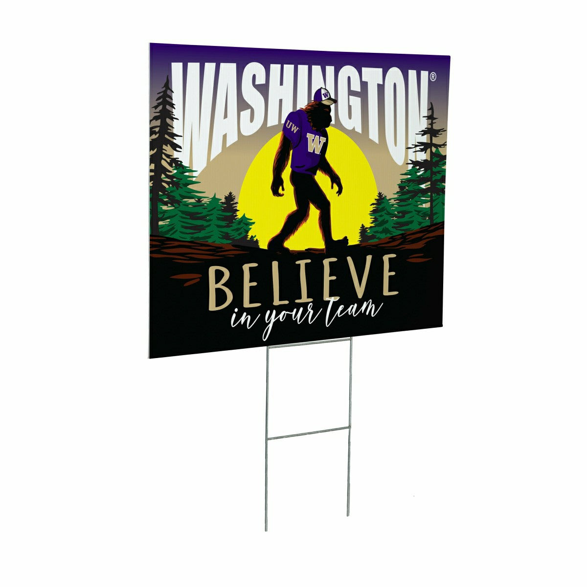 University of Washington Yard Sign, Bigfoot - Collegiate Home