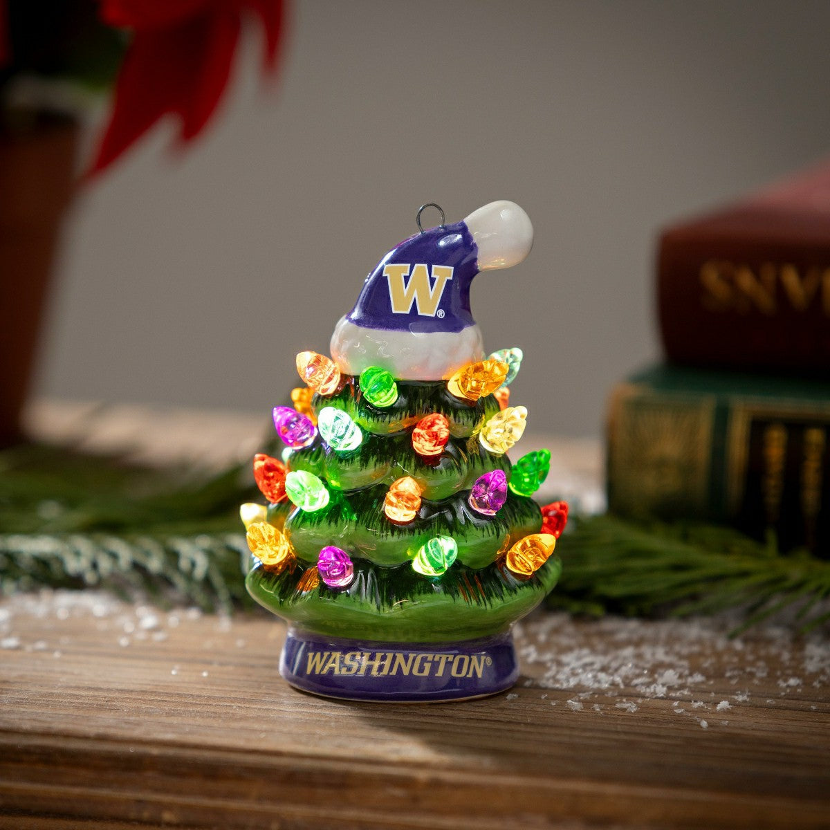 4" Mini LED Tabletop Christmas Tree, Set of 2, University of Washingto - Collegiate Home