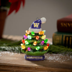 4" Mini LED Tabletop Christmas Tree, Set of 2, University of Washingto - Collegiate Home