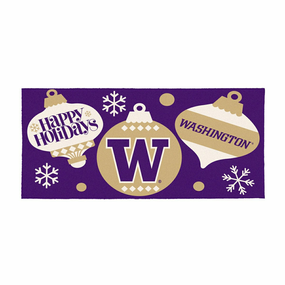 University of Washington Holiday Flocked Coir Sassafras Switch Mat, 22 - Collegiate
