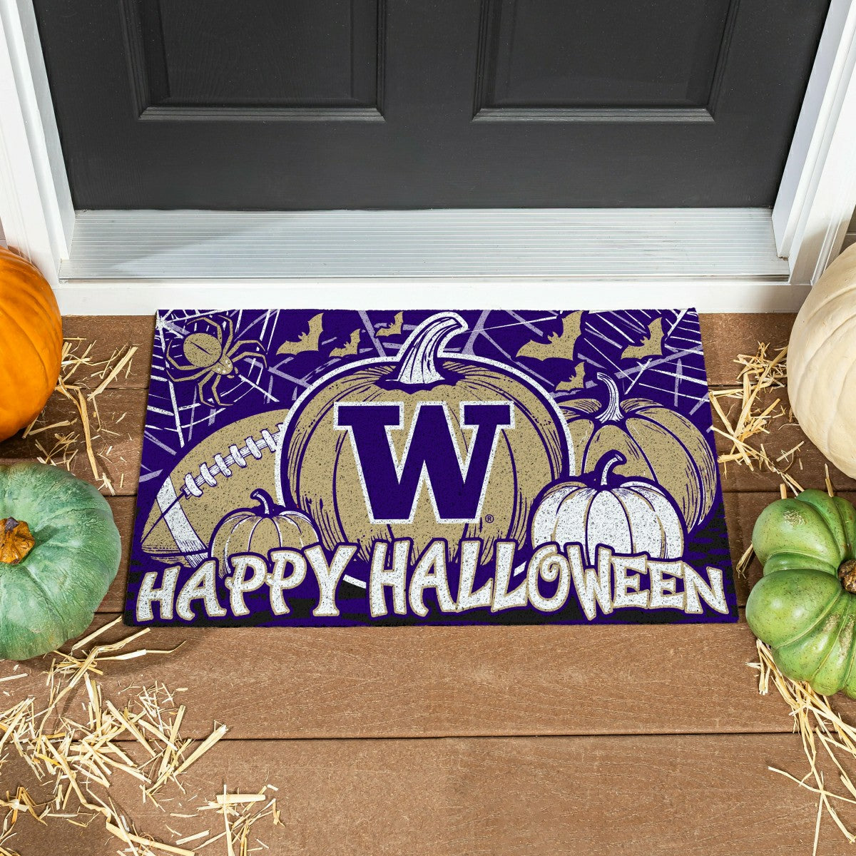 University of Washington Halloween PVC Mat, 28"x16" - Collegiate