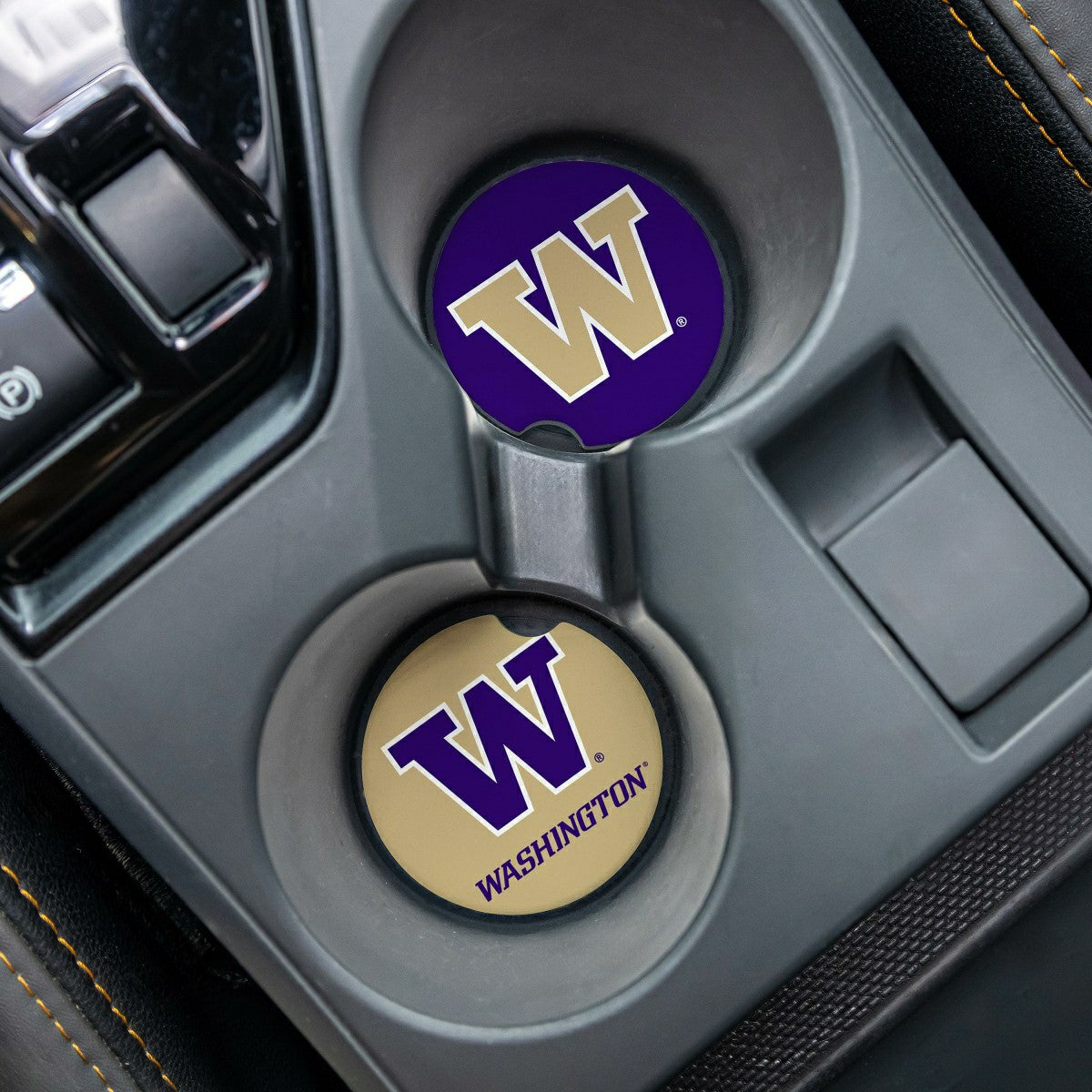 University of Washington Car Coaster Set, 2pc - Collegiate Home