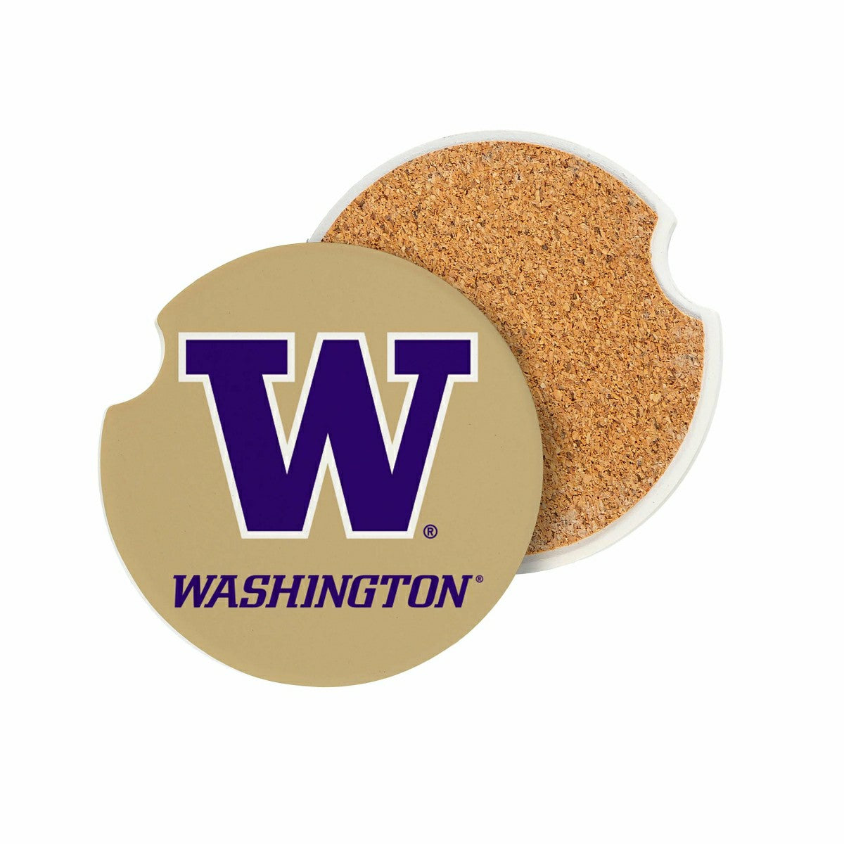 University of Washington Car Coaster Set, 2pc - Collegiate Home