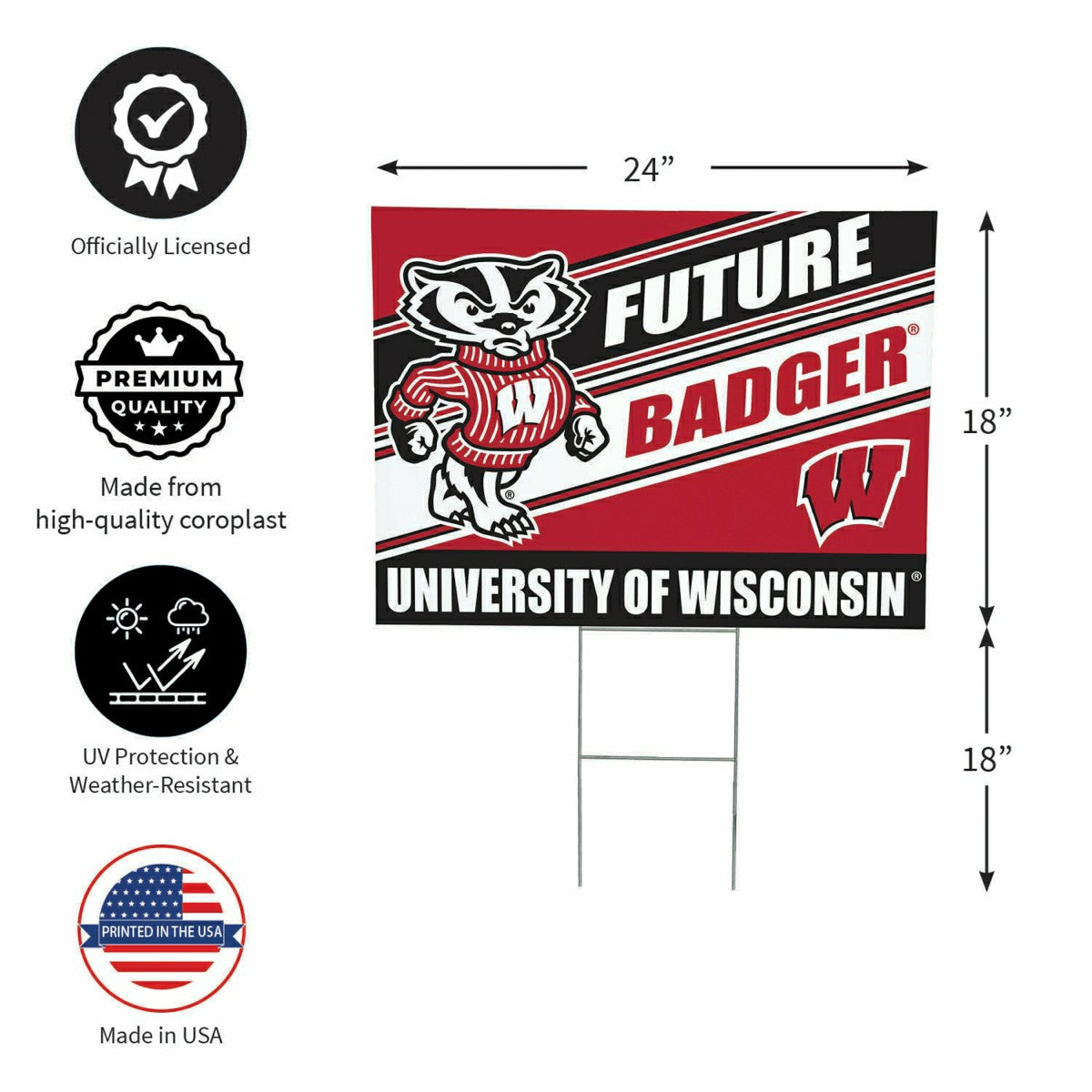 University of Wisconsin-Madison Coroplast Yard Sign, Future Student - Collegiate Home
