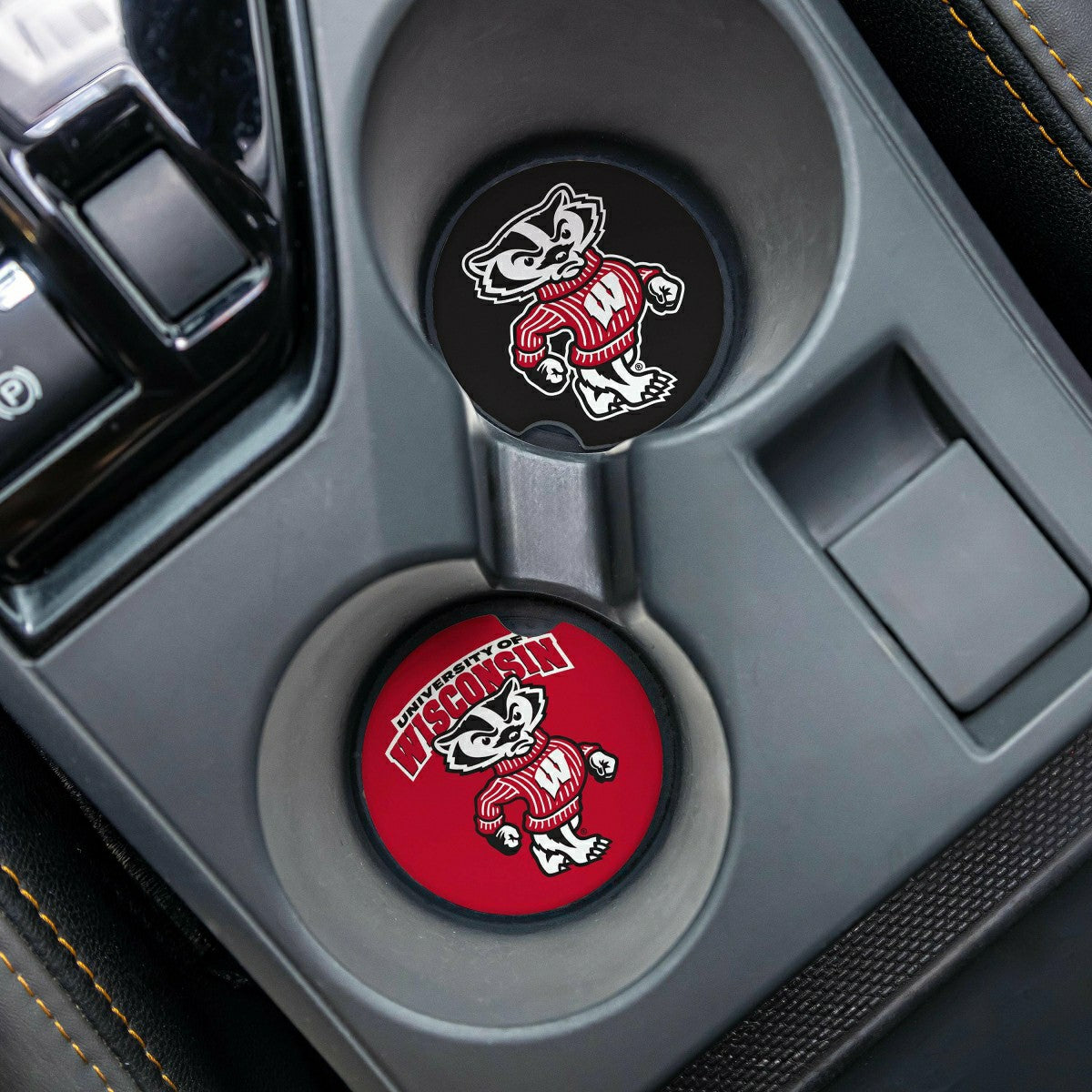 University of Wisconsin-Madison Car Coaster Set, 2pc - Collegiate Home