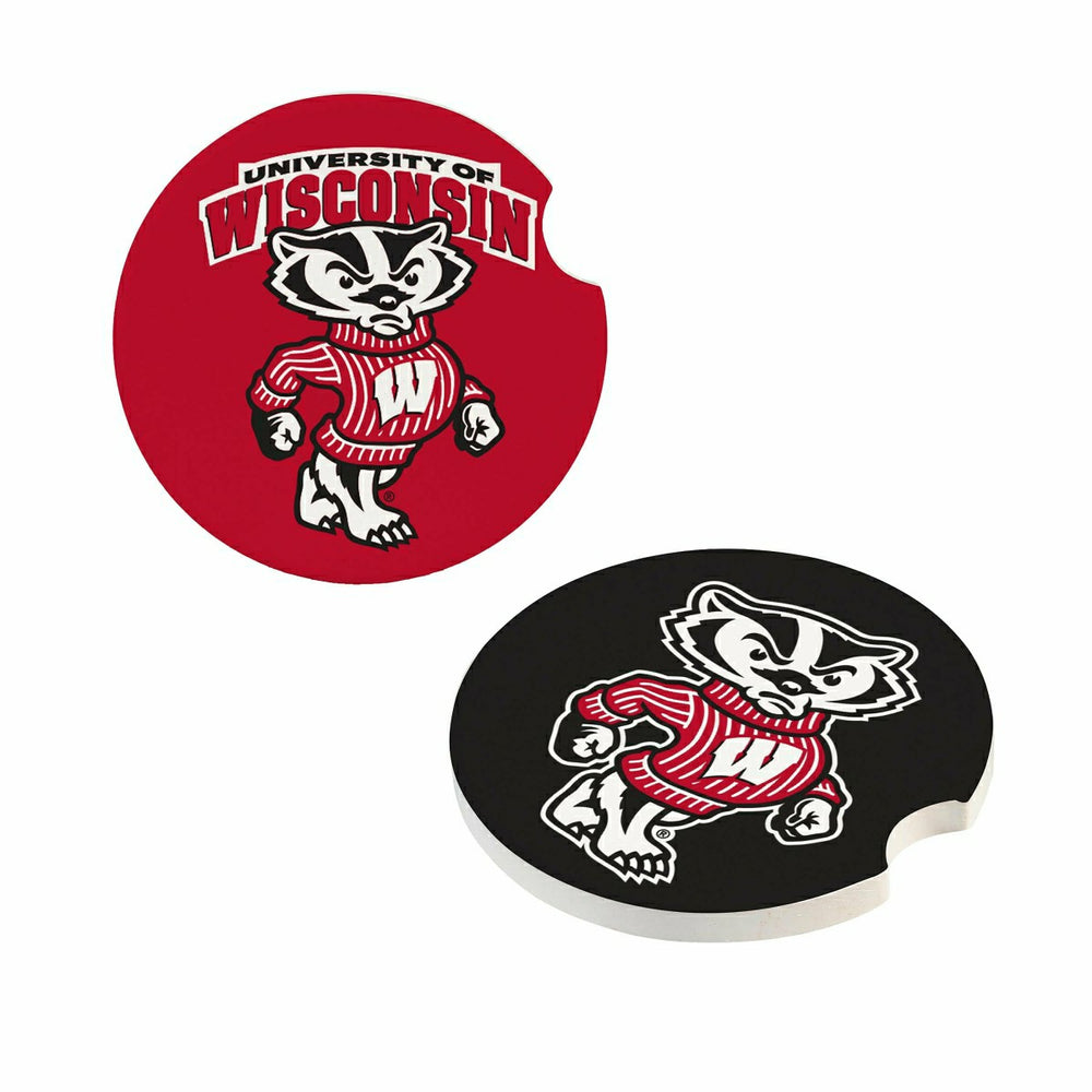 University of Wisconsin-Madison Car Coaster Set, 2pc - Collegiate Home