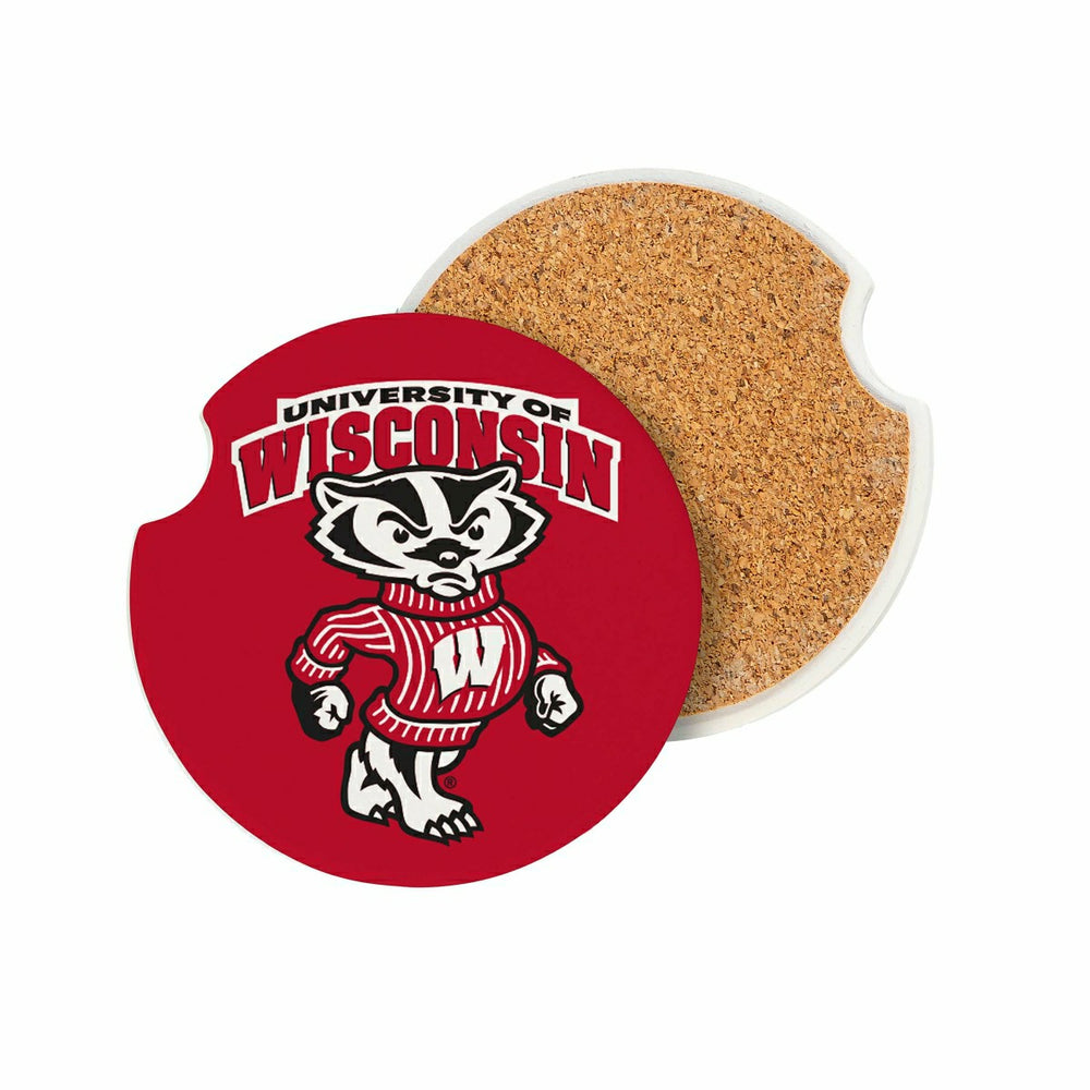University of Wisconsin-Madison Car Coaster Set, 2pc - Collegiate Home