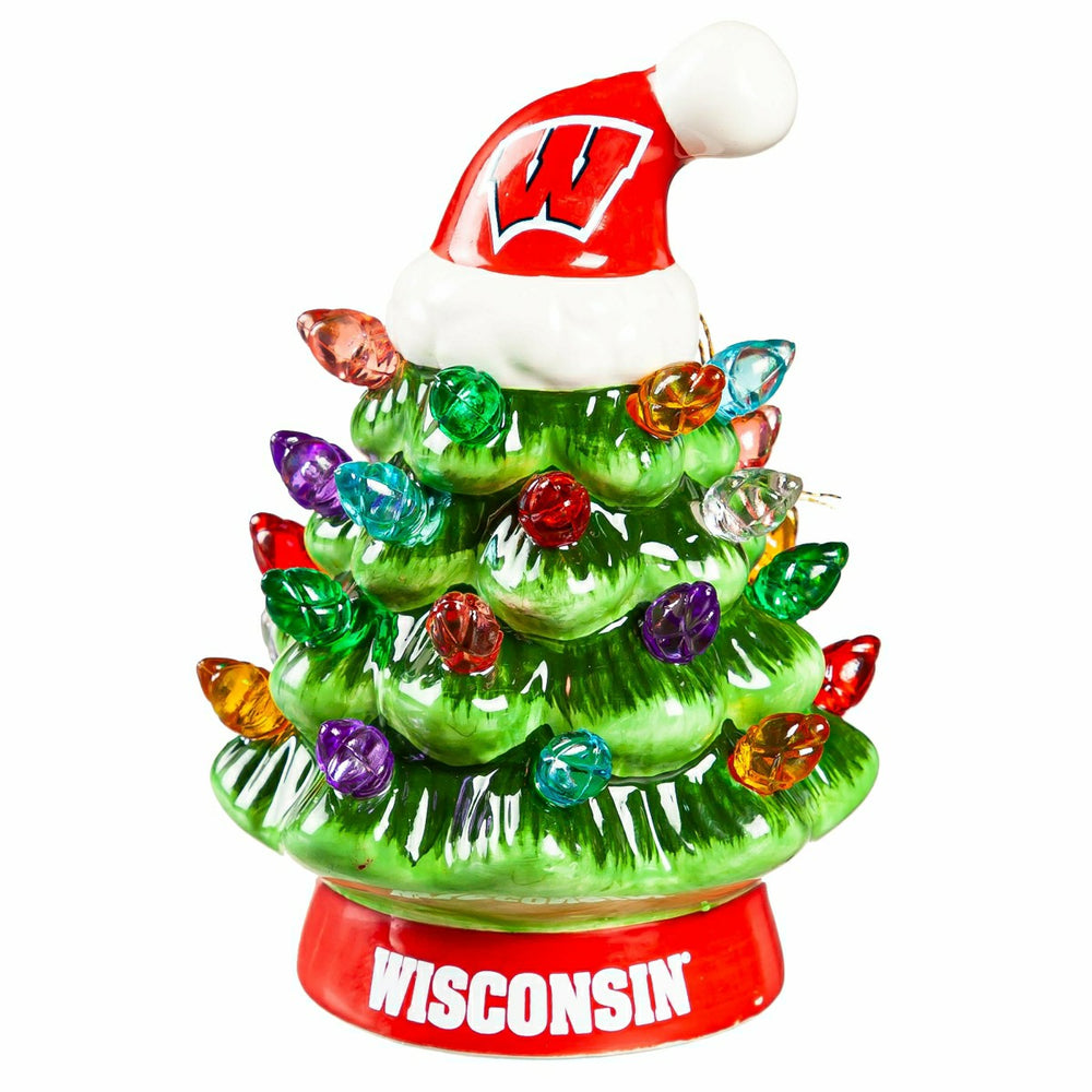 4" Mini LED Tabletop Christmas Tree, Set of 2, University of Wisconsin - Collegiate Home
